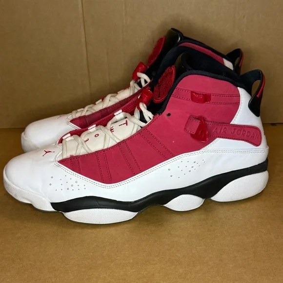 Jordan 6 Rings Carmine White Men's - 322992-106 - US Size 12 - Picture 3 of 8